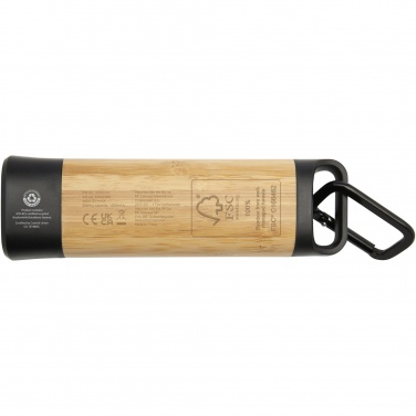 Logotrade promotional products photo of: Kuma bamboo/RCS recycled plastic torch with carabiner